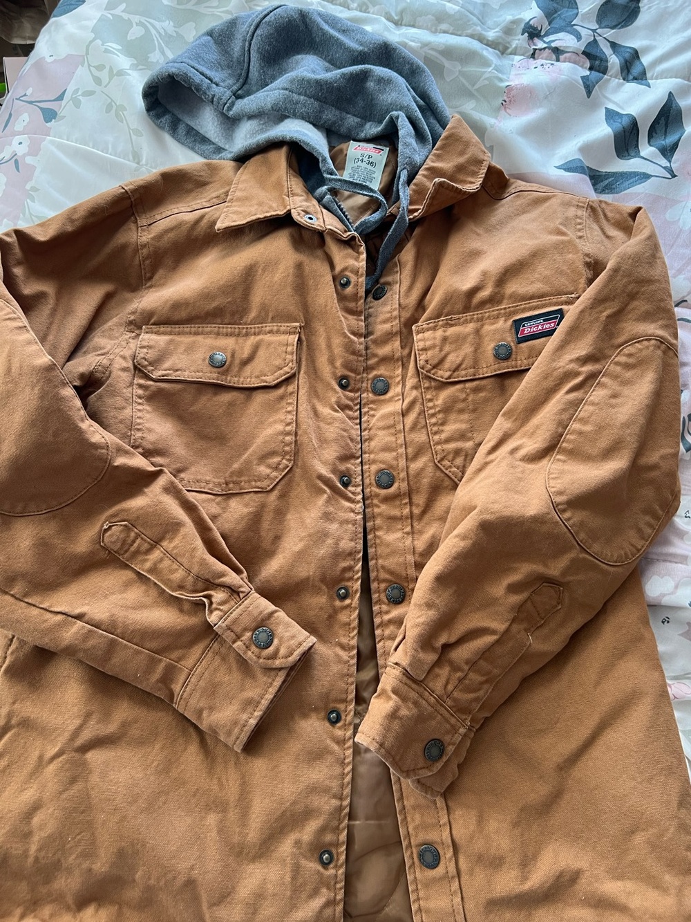 Dickies Men’s Brown Hooded Work Jacket.  Size small